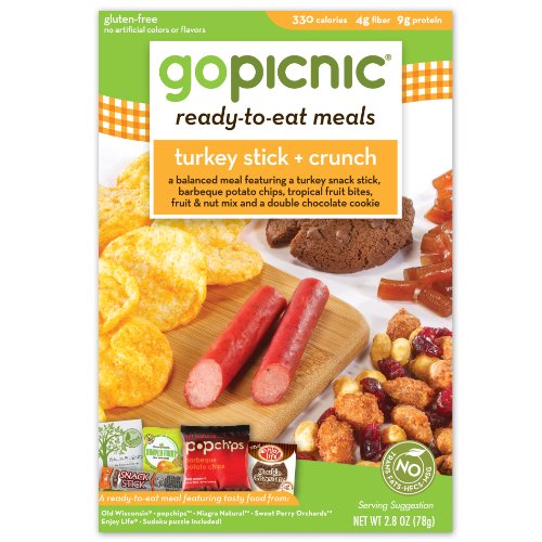 GoPicnic Ready-to-Eat Meals, Turkey Stick + Crunch, 2.8-Ounce Boxes (Pack of 6)