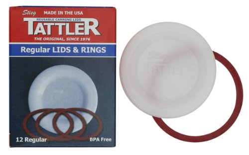 Tattler Reusable Regular Canning Lids and Rubber Rings – 12 Pack