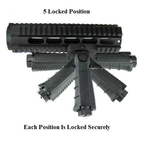 Tactical Foldable Vertical Foregrip Hand Grip w/ 5 Adjustable Positions