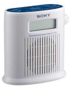 Sony ICFS79W AM/FM/Weather Band Digital Tuner Shower Radio (White)