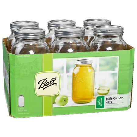 Half Gallon Wide Mouth Canning Jar (Set of 6)