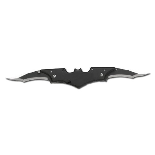 Black Batman Batarang Shape Dark Knight Dbl Edge Sharp Folding Knife