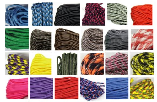 Type III Nylon Commercial Paracord 550 Cord (10Ft, 25Ft, 50Ft, 100Ft) 25 + Colors