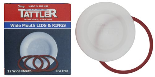 Tattler Reusable Wide Mouth Canning Lids & Rubber Rings – 12/pkg