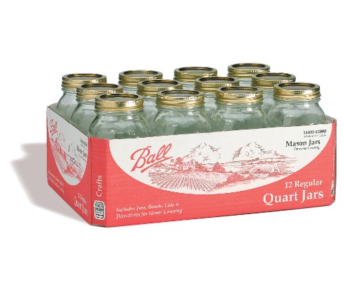 Ball Mason 32-Ounce Canning Jars, Quart, 12 Count