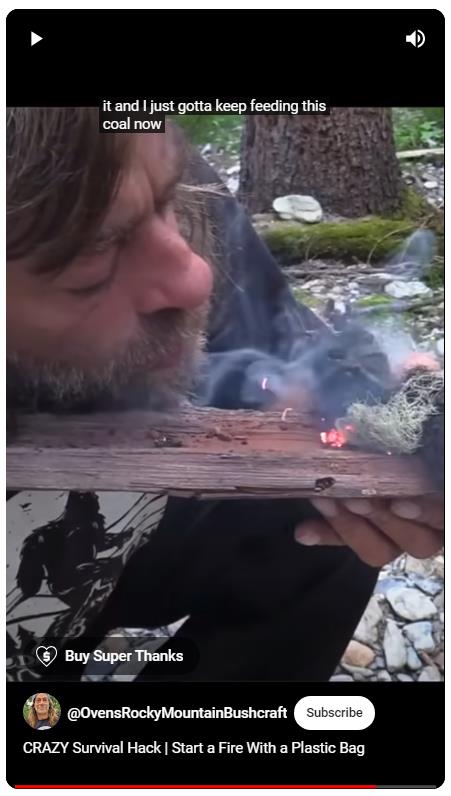 CRAZY Survival Hack | Start a Fire With a Plastic Bag