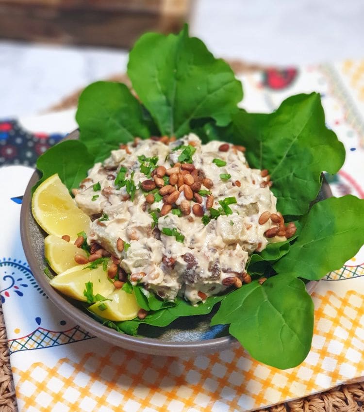 Choko & Roast Pine Nut Side Salad