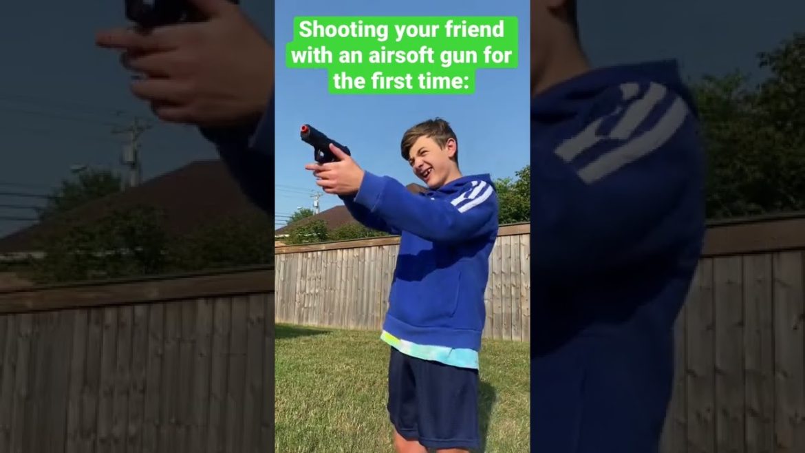 Trying shoot your friend with an airsoft gun be like: #shorts