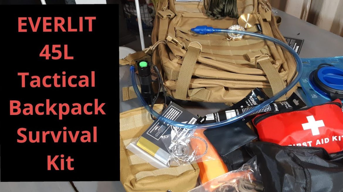 "EVERLIT 45L Tactical Backpack Survival Kit".Bug out bag for shtf. Unboxing and review