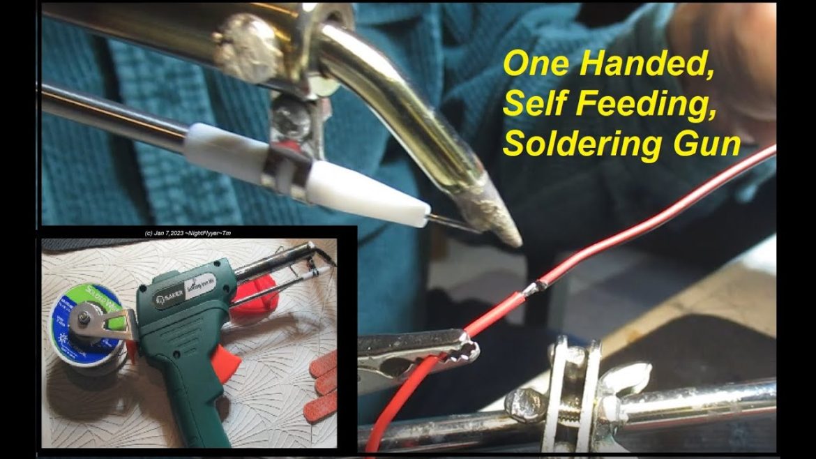 One handed, Self Feeding, Saker Soldering Gun review and Demo.